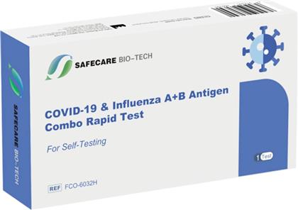 COVID-19 & INFLUENZA A+B ANTIGEN COMBO RAPID SELF TEST KIT (SWAB) ΚΑΣΕΤΑ ΑΥΤΟΕΛΕΓΧΟΥ ΤΑΧΕΙΑΣ ΑΝΙΧΝΕΥΣΗΣ ΑΝΤΙΓΟΝΟΥ COVID-19 & ΓΡΙΠΗΣ ΤΥΠΟΥ Α/Β ΜΕ ΡΙΝΟΦΑΡΥΓΓΙΚΟ ΔΕΙΓΜΑ 1 ΤΕΜΑΧΙΟ SAFECARE BIO-TECH