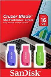 CRUZER BLADE FLASH DRIVE 16GB 3-PACK USB STICK SANDISK από το ΚΩΤΣΟΒΟΛΟΣ