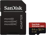 EXTREME PRO SDSQXCY-064G-GN6MA 64GB MICRO SDXC UHS-I V30 U3 CLASS 10 WITH ADAPTER SANDISK από το e-SHOP