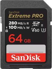 SDSDXEP-064G-GN4IN EXTREME PRO 64GB SDXC 280MB/S UHS-II V60 U3 CLASS 10 SANDISK