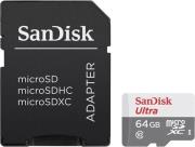 SDSQUNR-064G-GN3MA 64GB ULTRA U1 MICRO SDXC UHS-I CLASS 10 + SD ADAPTER SANDISK από το e-SHOP
