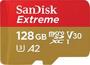 SDSQXAA-128G-GN6MA EXTREME 128GB MICRO SDXC UHS-I V30 U3 A2 CLASS 10 + SD ADAPTER SANDISK