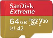 SDSQXAH-064G-GN6AA EXTREME 64GB MICRO SDXC UHS-I U3 V30 CLASS 10 WITH SD ADAPTER SANDISK από το e-SHOP
