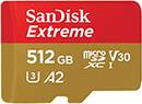 SDSQXAV-512G-GN6MA EXTREME 512GB MICRO SDXC UHS-I U3 V39 A2 + SD ADAPTER SANDISK