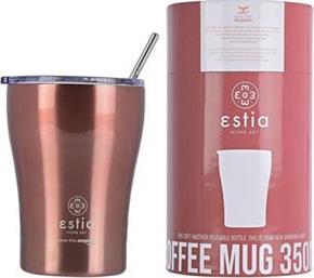 ΠΟΤΗΡΙ ΘΕΡΜΟΣ COFFEE MUG ΜΕ ΚΑΛΑΜΑΚΙ ROSE GOLD 350ML SAVE THE AEGEAN