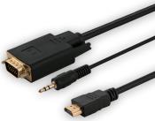CL-104 HDMI TO VGA M/M + AUDIO CONVERTER CABLE 1.8M BLACK SAVIO από το e-SHOP