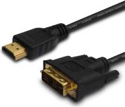 CL-139 CABLE HDMI 19PIN MALE - DVI 18 + 1 MALE 1.8 M, BLACK, GOLD TERMINALS SAVIO