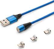 CL-157 USB MAGNETIC CABLE 3 IN 1 TYPE-C, MICRO USB, LIGHTNING 2M SAVIO από το e-SHOP