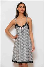 ΓΥΝΑΙΚΕΙΟ ΝΥΧΤΙΚΟ ΜΕ ΤΙΡΑΝΤΕΣ ΚΑΙ ANIMAL PRINT - 5652 ΑΣΠΡΟΜΑΥΡΟ SCHERZO