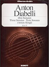 DIABELLI ANTON - THREE SONATAS (ANTON STINGL) SCHOTT SOHNE