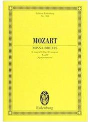 MOZART - MISSA BREVIS KV 220 SCHOTT SOHNE