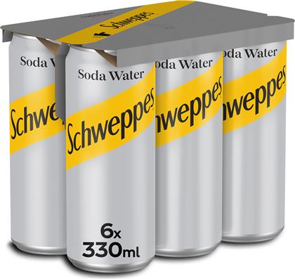 SODA WATER ΚΟΥΤΙ (6X330 ML) SCHWEPPES