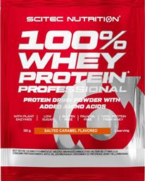 100% WHEY PROTEIN PROFESSIONAL ΣΥΜΠΛΗΡΩΜΑ ΔΙΑΤΡΟΦΗΣ ΜΕ ΚΑΘΑΡΗ ΠΡΩΤΕΙΝΗ ΟΡΟΥ ΓΑΛΑΚΤΟΣ ΕΜΠΛΟΥΤΙΣΜΕΝΗ ΜΕ ΑΜΙΝΟΞΕΑ 30G - SALTED CARAMEL FLAVORED SCITEC NUTRITION