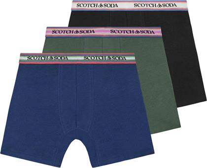 SET ΑΝΔΡΙΚΑ ΕΣΩΡΟΥΧΑ BOXER 3 ΤΕΜΑΧΙΑ - SOLID COTTON STRETCH SCOTCH & SODA