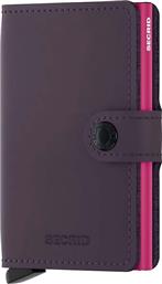 ΔΕΡΜΑΤΙΝΟ ΠΟΡΤΟΦΟΛΙ MINIWALLET MATTE DARK PURPLE-FUCHSIA ΧΡΩΜΑ: ΜΟΒ SECRID