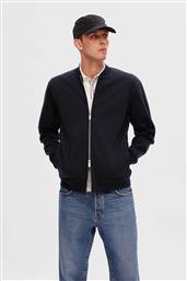 ΑΝΔΡΙΚΟ BOMBER JACKET ΜΟΝΟΧΡΩΜΟ RELAXED FIT - 16090825 ΣΚΟΥΡΟ ΜΠΛΕ SELECTED από το NOTOS