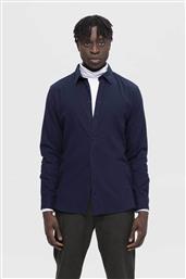 ΑΝΔΡΙΚΟ ΠΟΥΚΑΜΙΣΟ FLANNEL SLIM FIT - 16091358 ΜΠΛΕ ΣΚΟΥΡΟ SELECTED