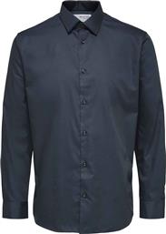 ΑΝΔΡΙΚΟ ΠΟΥΚΑΜΙΣΟ ΜΟΝΟΧΡΩΜΟ SLIM FIT - 16080200 ΜΠΛΕ ΣΚΟΥΡΟ SELECTED