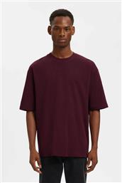 ΑΝΔΡΙΚΟ T-SHIRT ΜΟΝΟΧΡΩΜΟ OVERSIZED FIT - 16094143 ΜΠΟΡΝΤΟ SELECTED