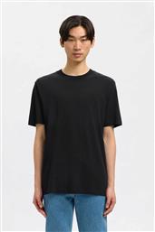 ΑΝΔΡΙΚΟ T-SHIRT ΜΟΝΟΧΡΩΜΟ RELAXED FIT - 16077385 ΜΑΥΡΟ SELECTED
