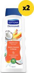 ΑΦΡΟΛΟΥΤΡΟ DERMASOFT SHOWERGEL COCONUT & MANGO 750ML X2 SEPTONA