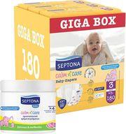 CALM N' CARE ΠΑΝΕΣ MIDI NO3 (4-9KG) 180 (3X60ΤΕΜ) GIGA BOX +ΔΩΡΟ ΚΡΕΜΑ ΣΥΓΚΑΜΑΤΟΣ 250ML SEPTONA