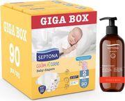 CALM N' CARE ΠΑΝΕΣ MINI NO2 (3-6KG) 90PCS (3X30ΤΕΜ) GIGA BOX + ΔΩΡΟ ΚΡΕΜΑ ΧΕΡΙΩΝ 300ML SEPTONA