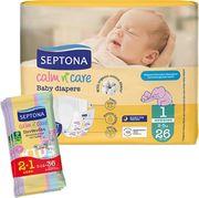 CALM N' CARE ΠΑΝΕΣ NEWBORN NO1 (2-5KG) 26 ΤΜΧ +ΔΩΡΟ KIDS TRAVEL PACK (2+1) SEPTONA