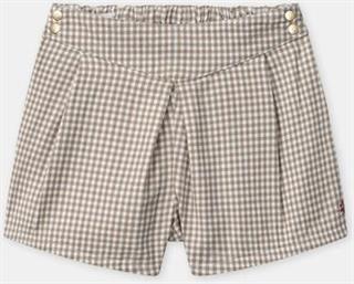 ΠΑΙΔΙΚΟ ΣΟΡΤΣ ΓΙΑ ΚΟΡΙΤΣΙΑ CHEQUERED BEIGE - ΛΕΥΚΟ SERGENT MAJOR