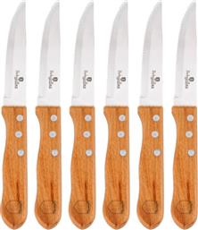 ΣΕΤ ΜΑΧΑΙΡΙΑ ΜΠΡΙΖΟΛΑΣ/ STEAK WILD JACKS ΑΠΟ ΑΝΟΞΕΙΔΩΤΟ ΑΤΣΑΛΙ ΚΑΙ ΞΥΛΟ 12CM 6 ΤΜΧ BERLINGER HAUS