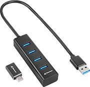 4-PORT USB 3.2 GEN.1 ALU HUB BLACK SHARKOON από το e-SHOP