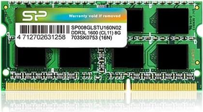 ΜΝΗΜΗ RAM SP008GLSTU160N02 DDR3L 8GB 1600MHZ SODIMM ΓΙΑ LAPTOP SILICON POWER