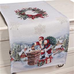 ΧΡΙΣΤΟΥΓΕΝΝΙΑΤΙΚΗ ΤΡΑΒΕΡΣΑ (40X150) ELVES & SANTA SILK FASHION