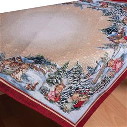 ΧΡΙΣΤΟΥΓΕΝΝΙΑΤΙΚΟ ΤΡΑΠΕΖΟΜΑΝΤΗΛΟ (140X140) ANGELS SILK FASHION