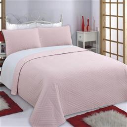 ΚΟΥΒΕΡΛΙ KING SIZE (ΣΕΤ 240X260) 2 ΟΨΕΩΝ DIAMOND PINK/GREY SILK FASHION