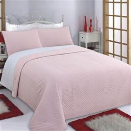 ΚΟΥΒΕΡΛΙ KING SIZE (ΣΕΤ 240X260) 2 ΟΨΕΩΝ LINES PINK/GREY SILK FASHION