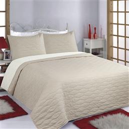 ΚΟΥΒΕΡΛΙ KING SIZE (ΣΕΤ 240X260) 2 ΟΨΕΩΝ RUBY BEIGE-IVORY SILK FASHION