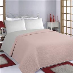 ΚΟΥΒΕΡΛΙ ΜΟΝΟ (170X220) 2 ΟΨΕΩΝ WAVES PINK-GREY SILK FASHION
