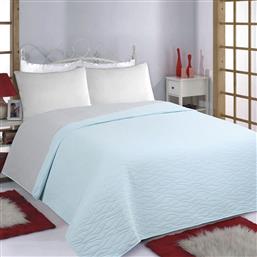 ΚΟΥΒΕΡΛΙ ΜΟΝΟ (170X220) 2 ΟΨΕΩΝ WAVES SKY BLUE-GREY SILK FASHION