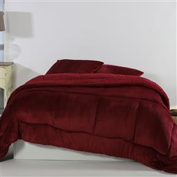 ΚΟΥΒΕΡΤΟΠΑΠΛΩΜΑ ΥΠΕΡΔΙΠΛΟ (220X240) SOLID BURGUNDY SILK FASHION