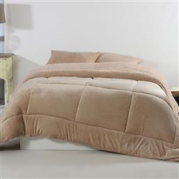 ΚΟΥΒΕΡΤΟΠΑΠΛΩΜΑ ΥΠΕΡΔΙΠΛΟ (220X240) SOLID L.BROWN SILK FASHION