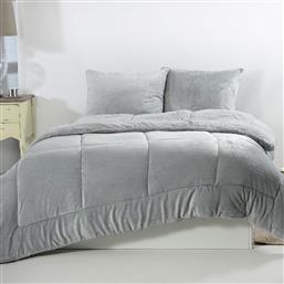 ΚΟΥΒΕΡΤΟΠΑΠΛΩΜΑ KING SIZE (240X260) SOLID SILVER GREY SILK FASHION