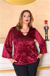 ΜΠΛΟΥΖΑ ΒΕΛΟΥΔΙΝΗ PLUS SIZE - ΜΠΟΡΝΤΟ SILKY