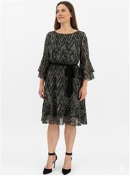 ΦΟΡΕΜΑ MIDI ΜΟΥΣΕΛΙΝΑ ΜΕ ΛΑΣΤΙΧΟ ΣΤΗ ΜΕΣΗ ΚΑΙ ΒΟΛΑΝ PLUS SIZE - ΠΡΑΣΙΝΟ SILKY