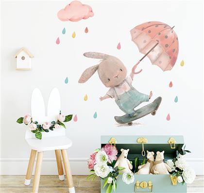 ΑΥΤΟΚΟΛΛΗΤΑ ΤΟΙΧΟΥ BUNNY ON SKATEBOARD 62X62ΕΚ. SIP-WS63038 - - SIP-WS63038 SIPO