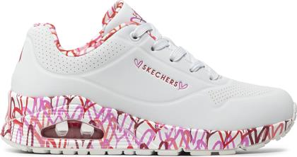 ΑΘΛΗΤΙΚΑ UNO LOVING LOVE 155506/WRPK ΛΕΥΚΟ SKECHERS