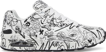 ΑΘΛΗΤΙΚΑ UNO PRINTED LACE-UP 183501/WBK ΛΕΥΚΟ SKECHERS