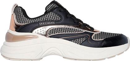 TWO TONE MESH METALLIC OVERLAY LACE UP FASHION SNEAKER 177566-BKGD ΜΑΥΡΟ SKECHERS