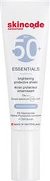 ESSENTIALS BRIGHTENING PROTECTIVE SHIELD ΛΕΠΤΟΡΡΕΥΣΤΗ ΑΝΤΗΛΙΑΚΗ ΚΡΕΜΑ ΠΡΟΣΩΠΟΥ ΠΟΛΥ ΥΨΗΛΗΣ ΠΡΟΣΤΑΣΙΑΣ ΚΑΤΑ ΤΩΝ ΚΑΦΕ ΚΗΛΙΔΩΝ & ΤΟΥ ΑΠΟΧΡΩΜΑΤΙΣΜΟΥ SPF50+, 30ML SKINCODE