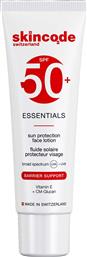 ESSENTIALS SUN PROTECTION FACE LOTION SPF50+ WITH VITAMIN E & CM-GLUCAN ΛΕΠΤΟΡΡΕΥΣΤΗ ΑΝΤΗΛΙΑΚΗ ΚΡΕΜΑ ΠΡΟΣΩΠΟΥ ΠΟΛΥ ΥΨΗΛΗΣ ΠΡΟΣΤΑΣΙΑΣ 50ML SKINCODE